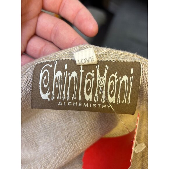 Chintamani Blouse Tan Wrap Top M - Picture 4 of 6